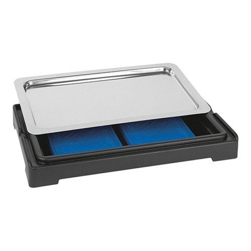 Buffetvitrine 1/1 GN zwart inclusief rvs plateau en 2 koelelementen