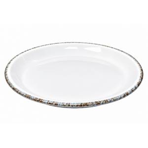 Medium-height plate, diameter 23 cm, flat base, color Peaceful White
