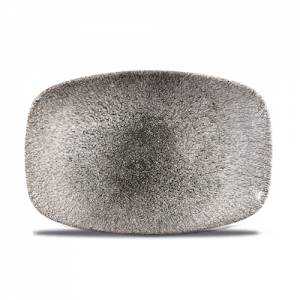 Bord rechthoekig raku kleur Quartz Black afm. 23,7x15,7cm. Churchill