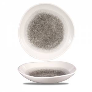 SCHÜSSEL RUNDE ORGANISCHE RAKU-FARBE QUARZ SCHWARZ DURCHM. 25,3 cm. CHURCHILL