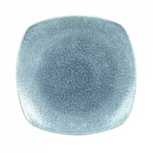 PLATE SQUARE RAKU COLOR TOPAZ BLUE DIM. 21.5CM. CHURCHILL