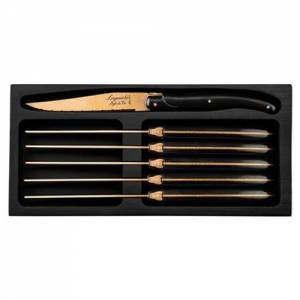 STEAKMESSER PRESTIGE LINE KUPFER STONEWASH EDELSTAHL 6-TEILIGES SET LAGUIOLE STYLE DE VIE