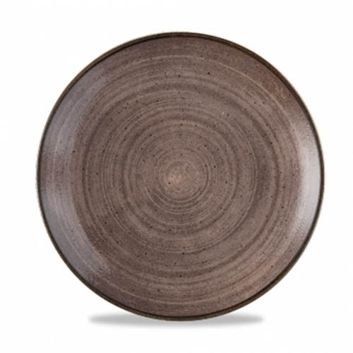COUPE PLANCHE DIAM. 26CM. STONECAST COULEUR BRUTE MARRON CHURCHILL