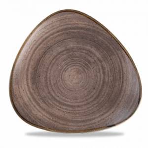 Bord driehoekig diam. 26,5cm. Stonecast kleur brown Churchill