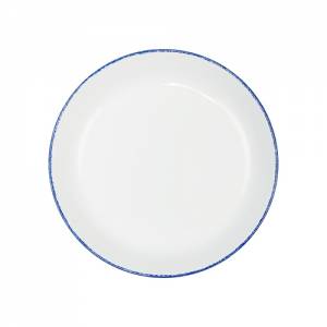 Bord diep diam. 24cm. Nordika Coral Blue kleur cream blue