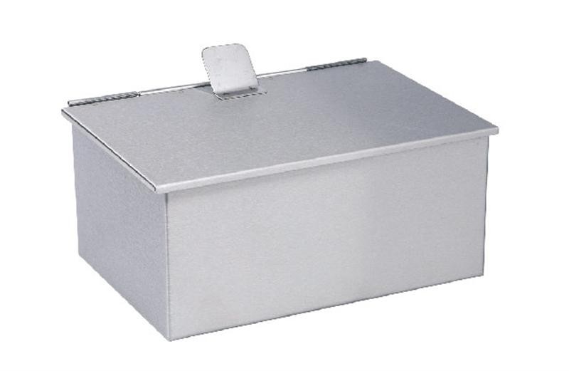 Aschesammler Abm. 20X14X9,2CM. RECHTECKIGER EDELSTAHL