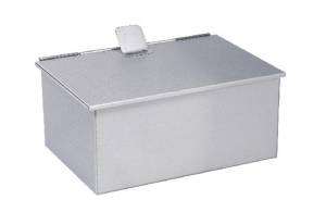 Aschesammler Abm. 20X14X9,2CM. RECHTECKIGER EDELSTAHL