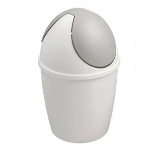 TISCHMÜLLBEHÄLTER TIGLIO MIT SCHWENKDECKEL DURCHM. 14CM. HG. 22CM. FARBE WEISSER KUNSTSTOFF