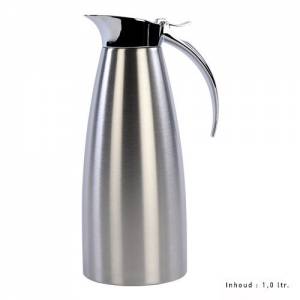 Isolierglas mit Luxor-Inhalt. 1,0 l. HG. 26CM. EDELSTAHL MATTPOLIERT