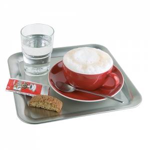 PLATEAU DE SERVICE DIMENSIONS CARRÉES. 23X23CM. ACIER INOXYDABLE