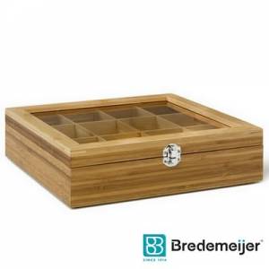 Theedoos 12-vaks uitvoering bamboe Bredemeijer