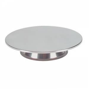 Taartplateau op voet diam. 30x(h)6cm. rvs 18/8