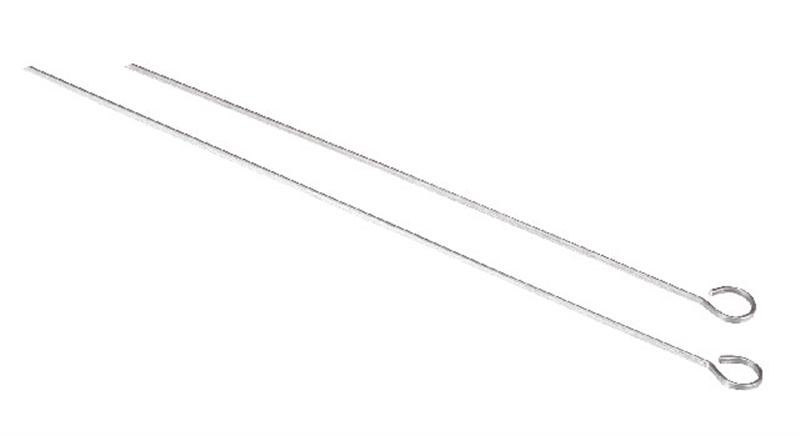 Skewer / barbeque-pen set 12st. afm. 25cm. rvs-messing