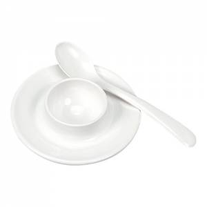 EIERBECHER DURCHM. 9,2 cm. MELAMIN FARBE WEISS