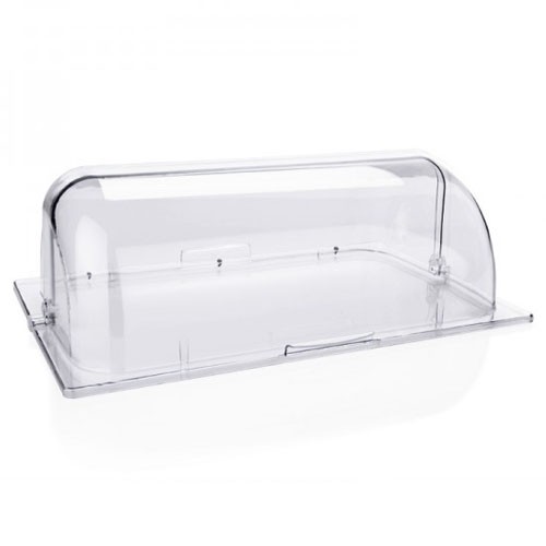 COUVERCLE ROLL TOP GN 1/1 DIM. 53X32.5X(H)16CM. POLYCARBONATE TRANSPARENT