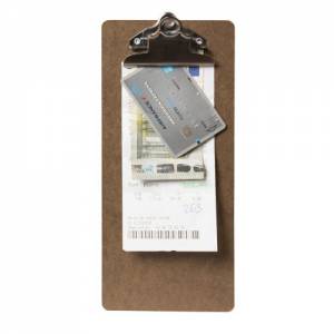 MENU/ACCOUNT CLIPBOARD SIZE 26.5X11.4CM. COLOR BROWN