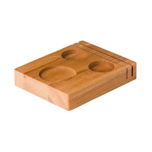 MENU CARD HOLDER WITH CUT-OUT FOR SALT AND PEPPER AND LIGHTING COLOR OAK