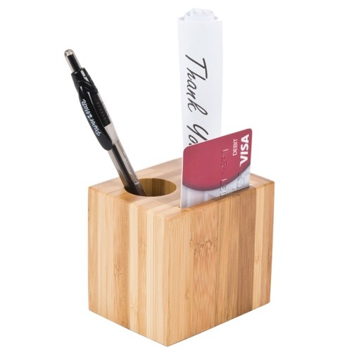 Tafelpresentatieblokje hout afm. 9x7x8,3cm. kleur bamboe