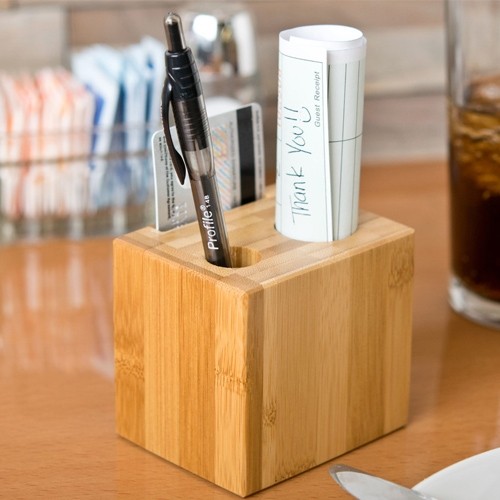 Tafelpresentatieblokje hout afm. 9x7x8,3cm. kleur bamboe