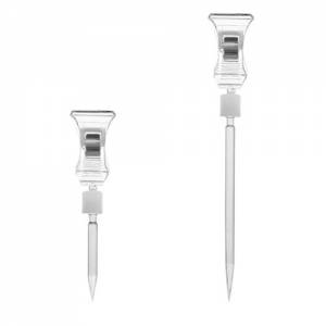 Prijskaarthouderklem HG. 95mm. transparant kunststof set á 10 stuks