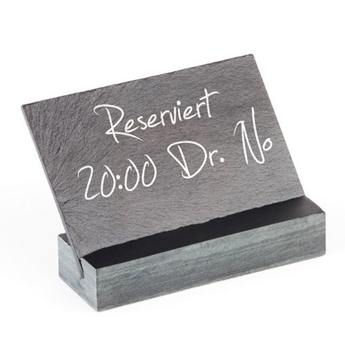 Tafelkaarthouder leisteen afm. 12x4x7cm.