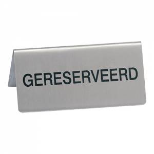 ZEICHEN SIE DIE GRÖSSE „RESERVIERT“ AN. 10X4,5CM. Edelstahl