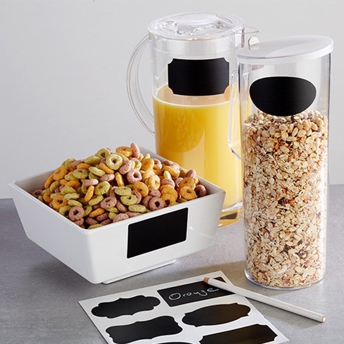 Krijtetiketten set á 12 vellen per vel 6 motieven afm. 8x4,6cm.