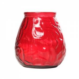 TISCHKERZE LOWBOY DURCHM. 10 CM. HGT. 10,5 cm. FARBE ROT