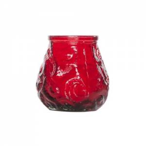 TISCHKERZE LOWBOY MINI DURCHM. 7,5 cm. HG T. 7,5 CM. FARBE ROT