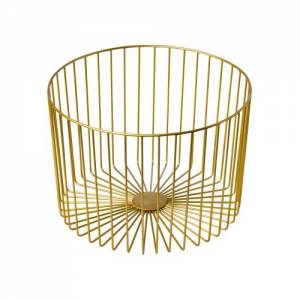 PRÄSENTATIONSKORB STAHL GOLD GRÖSSE. 33X23X(H)33CM.