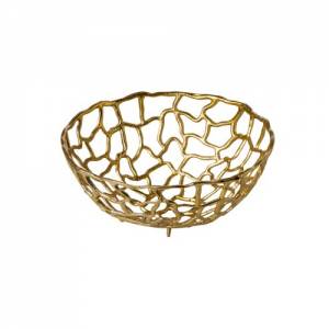 BASKET ALUMINUM GOLD DIAM. 38CM
