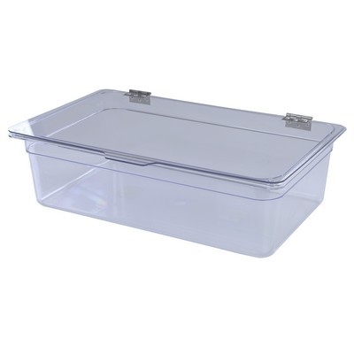 Buffetvitrine schuin model 3-plateaus (excl. bakken) afm. 62,5x31(h)65cm. rvs