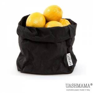 Opbergzak wasbaar papier extra Large afm. 24x24cm. HG. 70cm. kleur zwart Uashmama