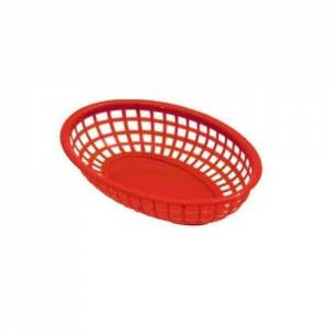 Broodmandje ovaal afm. 27x18x(h)4cm. kunststof rood