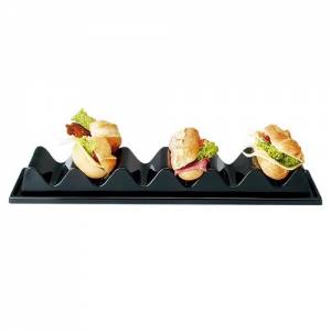 BAGUETTE DISPAY 3 CUT-OUTS DIM. 33X19.5X8CM. COLOR BLACK PLASTIC