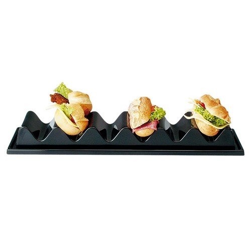 BAGUETTEDISPAY 6 CUT-OUTS SIZE 60X19.5X8CM. COLOR BLACK PLASTIC