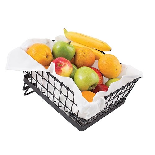 BREAD BASKET/WIRE BASKET DIM. 32X25.5X13CM. BLACK COATED METAL