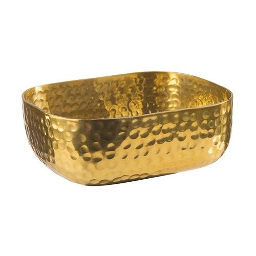 DISH HAMMERED DIM. 15.5X12X(H)5.5 CM. INH. 0.7L. GOLD HAMMERED