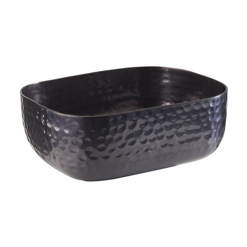 SKALA GEHÄMMERT ABM. 15,5X12X(H)5,5CM. INH. Oh, 7L. GUNMETAL GEHÄMMERT