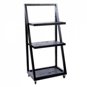 BUFFET ALIMENTAIRE QUOTIDIEN VOITURE DIM. 79.8X50X162.2CM. BOIS EN COULEUR NOIRE