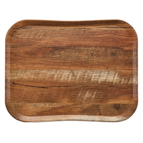Century Wood Grain Tray, Dimensions: 35.5 x 45.7 cm. Colour: Brown Oak Cambro