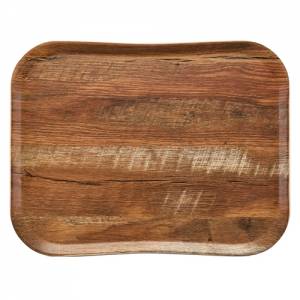 Tablett mit Holzmaserung von Century, Maße: 35,5 x 45,7 cm. Farbe: Braune Eiche Cambro