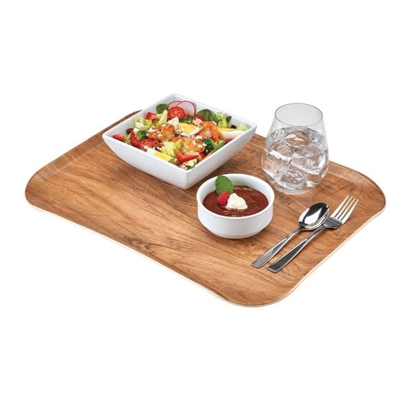 Century Wood Grain Tray, Dimensions: 32.5 x 53 cm. Colour: Brown Olive Cambro