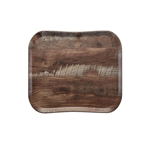 Plateau en bois Century, dimensions : 26,5 x 32,5 cm. Couleur : Chêne foncé Cambro.