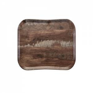 Plateau en bois Century, dimensions : 26,5 x 32,5 cm. Couleur : Chêne foncé Cambro.