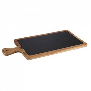 SERVING BOARD 2 PART SHELF + SLATE DIM. 33X20X(H)2 CM.