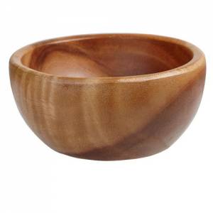 Saladekom diam. 13cm. HG. 6cm. acaciahout