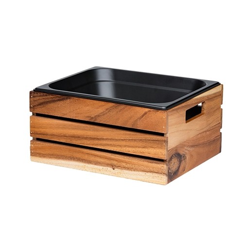 BUFFET BOX GN 1/2 DIM. 32.5X26.5X(H)15.3CM. ACACIA WOOD