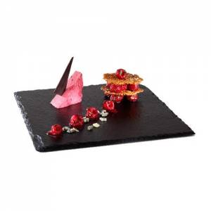 Plateau vierkant afm. 25x25cm. leisteen