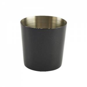 SEAU DE PRÉSENTATION FRITES / SEAU DE SERVICE INOX LISSE COULEUR NOIR